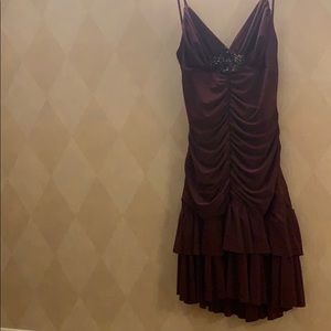 Jessica McClintock maroon dress sequins detail